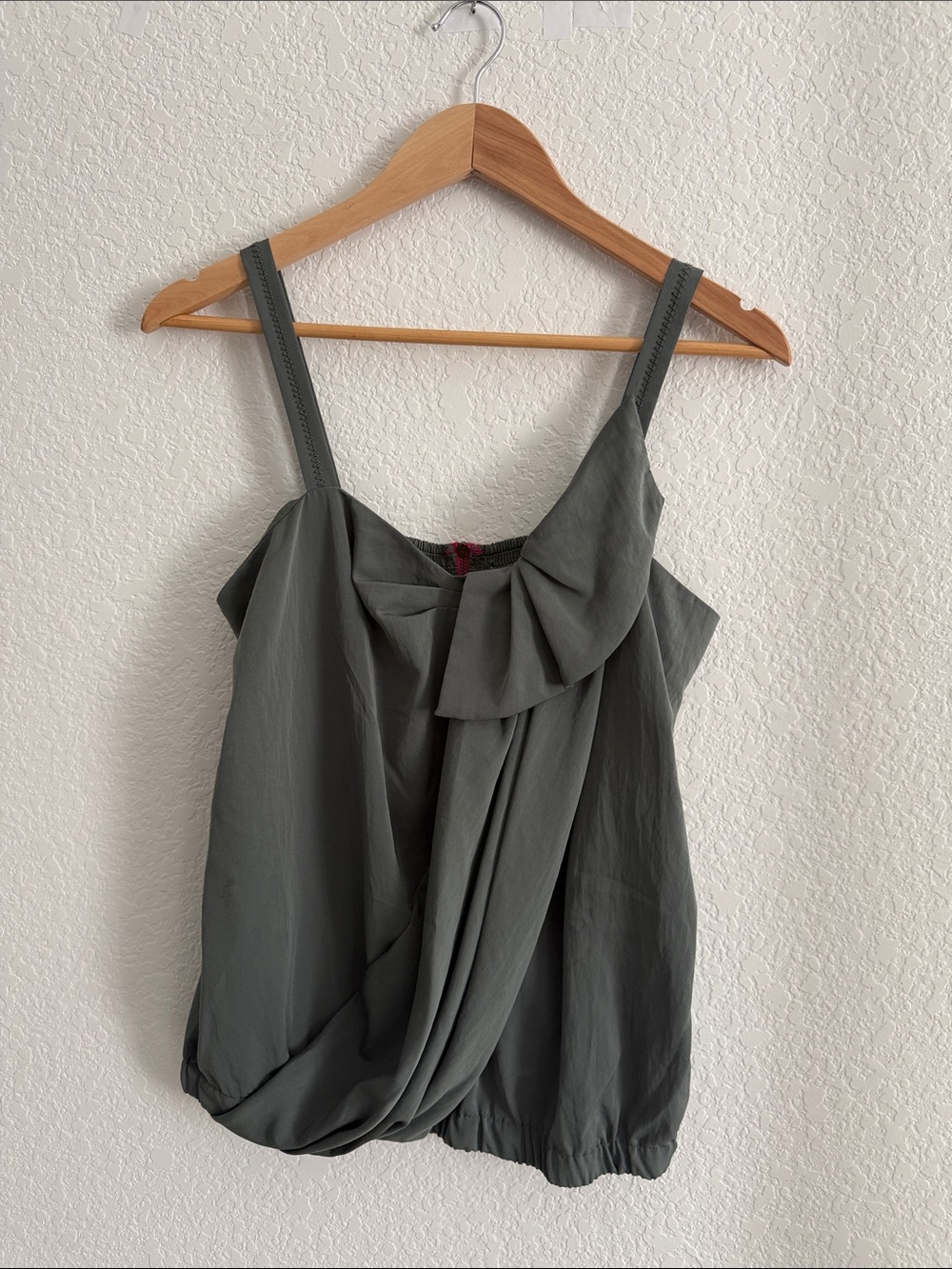 RACHEL Rachel Roy Olive Green & Pink Tank Blouse Size M